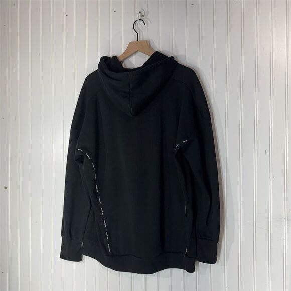 Bebe Sport Black Hoodie 2X Plus Size Logo Tape Athleisure Streetwear Y2K Core - Picture 3 of 7